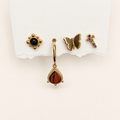 Pack 8 con cuatro pendientes de plata con baño de oro