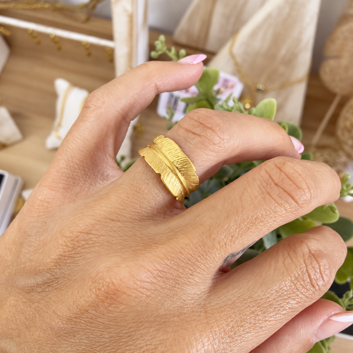 Anillo Pluma - vista frontal
