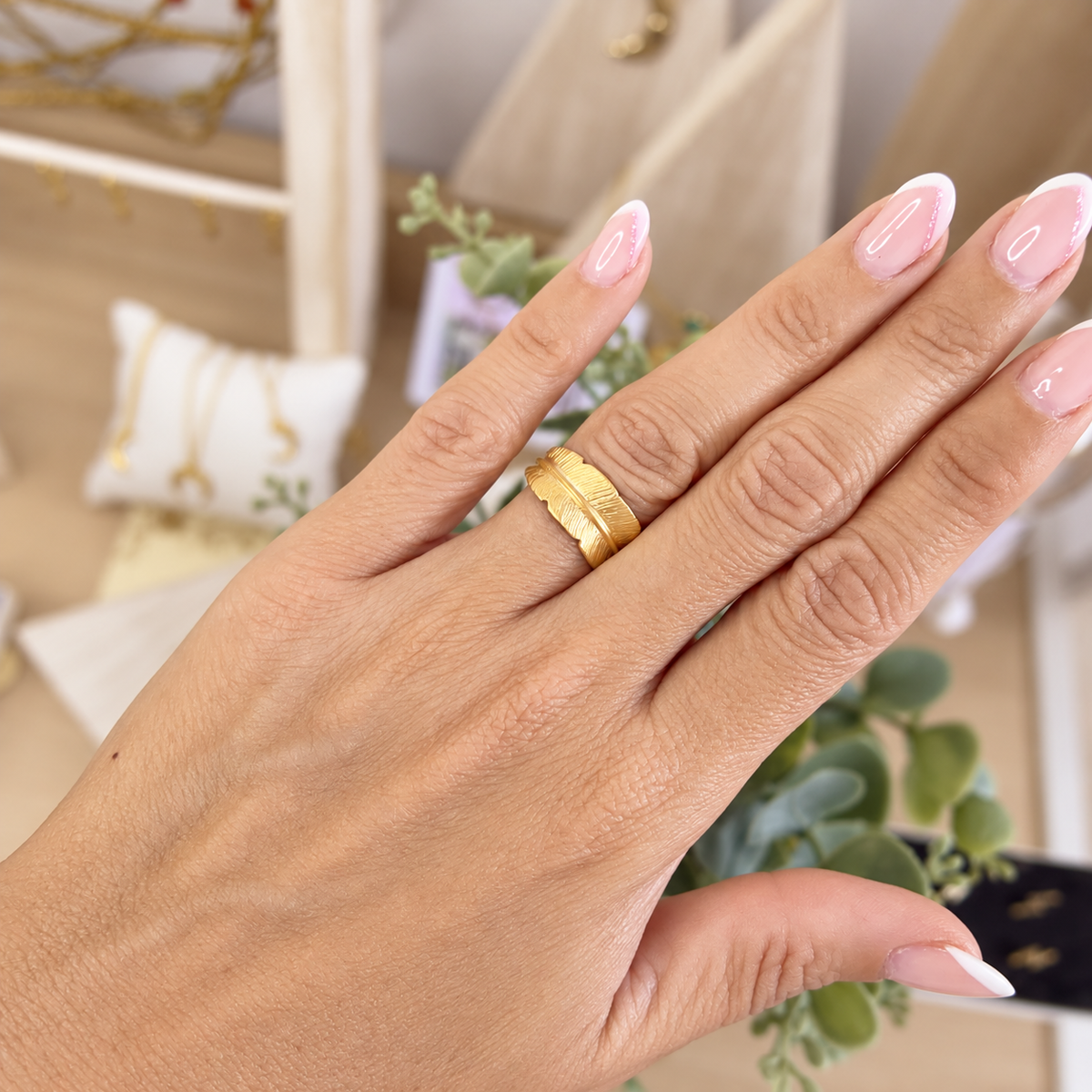 Anillo Pluma - vista lateral
