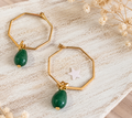 Detalle de aros rombo mineral verde