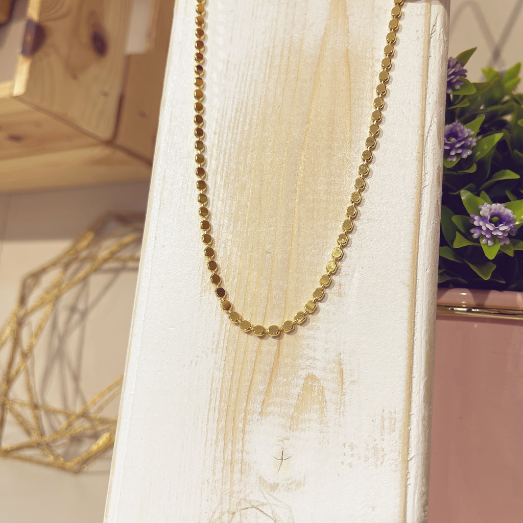Collar eslabón discos dorado - vista 1